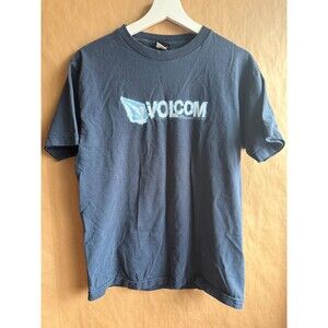 Vintage Y2k Volcom Shirt - Size Medium - Black and Blue - Short Sleeve